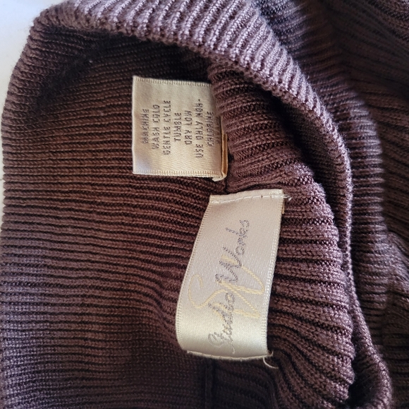Vintage Studioworks Short-sleeved Knit Turtleneck Brown Womens Size XL - Picture 6 of 7